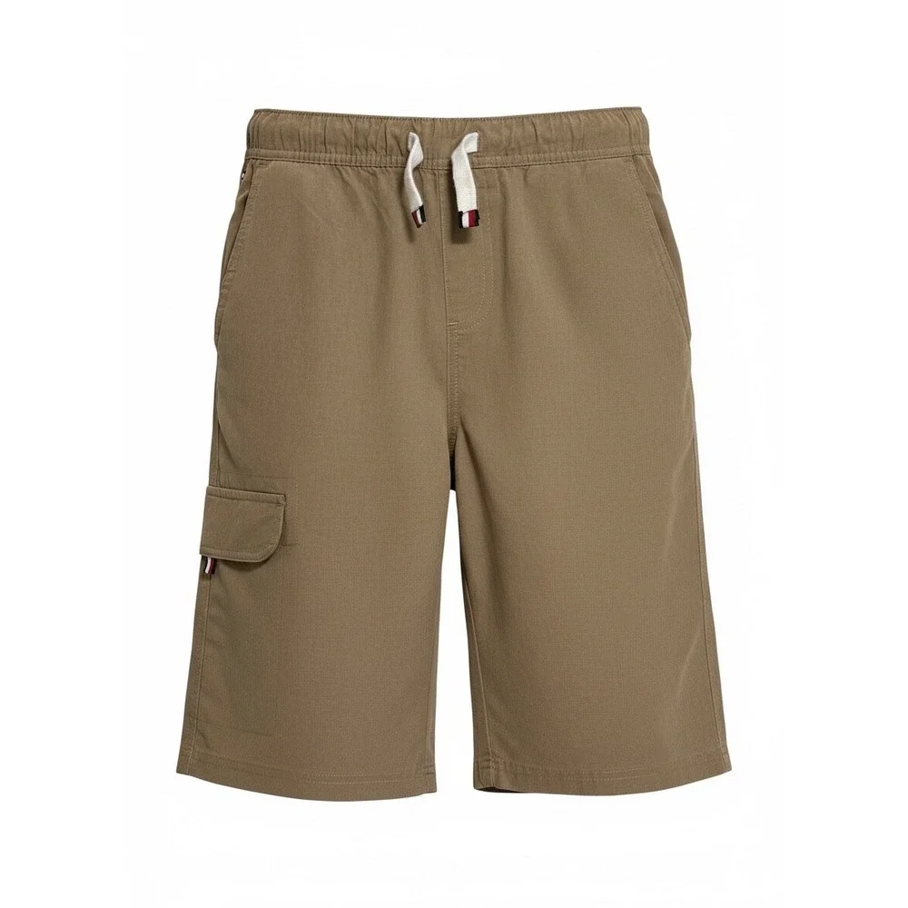 Tommy Hilfiger Boys Youth Khaki‎ Cargo Shorts Elastic Waist Tan Size L 16/18